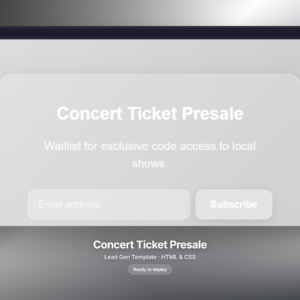 Concert Ticket Presale