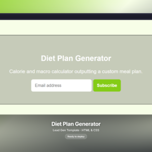Diet Plan Generator