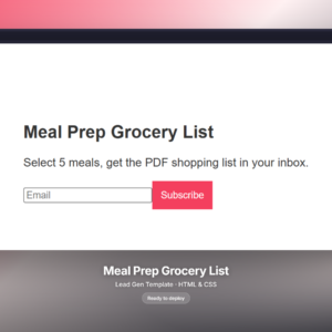 Meal Prep Grocery List