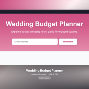 Wedding Budget Planner
